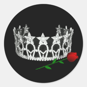 Redonda Pegatina de la corona del concurso