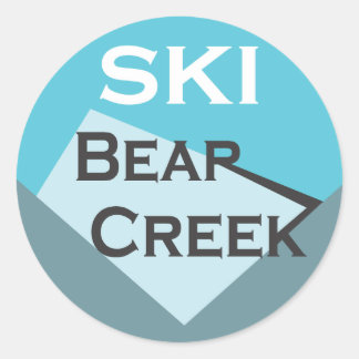 Redonda Pegatina de la Creek Ski Bear