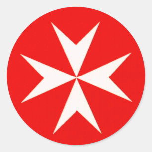 REDONDA PEGATINA DE LA CRUZ MALTESA