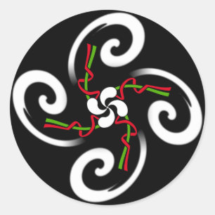 Redonda Pegatina de la Cruz vasca