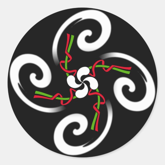 Redonda Pegatina de la Cruz vasca (Anverso)