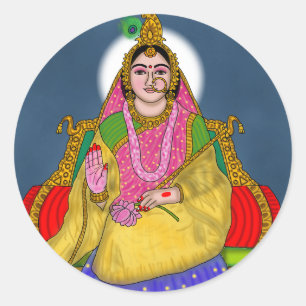 Redonda Pegatina de la diosa Radha