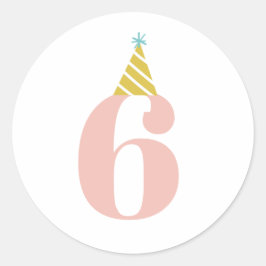 Redonda Pegatina de la edad de cumpleaños para niños