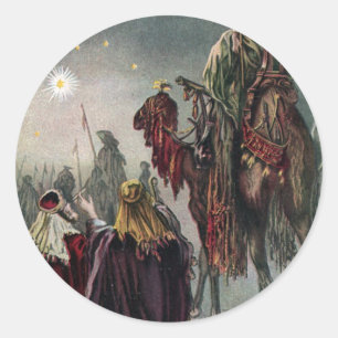 Redonda Pegatina de la Estrella de Belén