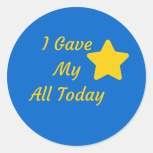 Redonda Pegatina de la estrella del oro