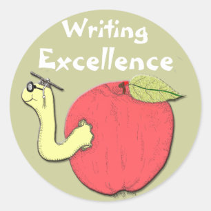 Redonda Pegatina de la excelencia de la escritura