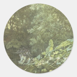 Redonda Pegatina de la Faerie victoriana - Forestal
