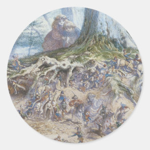 Redonda Pegatina de la Faerie victoriana - Maravilla infan