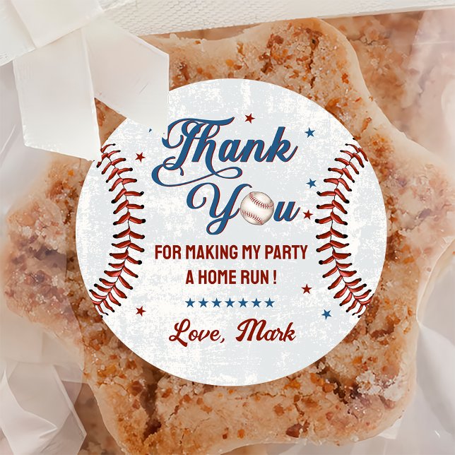 Redonda Pegatina de la fiesta de cumpleaños del béisbol vi (Subido por el creador)