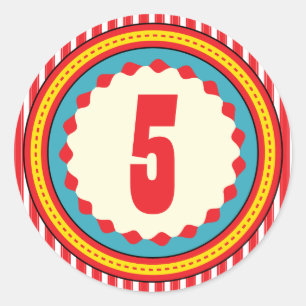 Redonda Pegatina de la fiesta de cumpleaños del carnaval