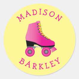 Redonda Pegatina de la foca de patinaje con patines