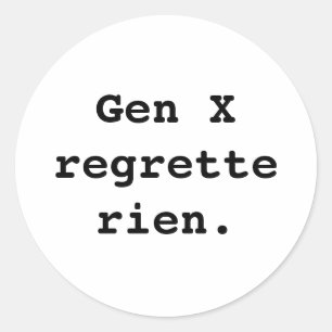 Redonda Pegatina de la Generación X
