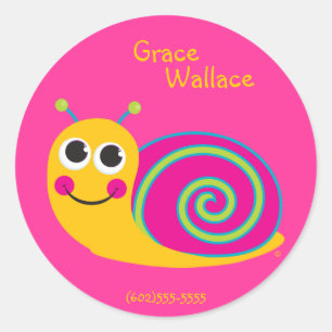 Redonda Pegatina de la identificación del caracol