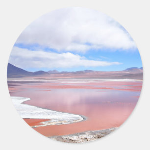 Redonda Pegatina de la Laguna Colorada en Bolivia