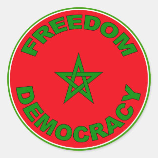 Redonda Pegatina de la libertad de Marruecos
