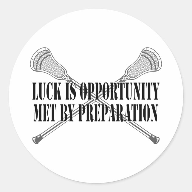 Redonda Pegatina de la Luck Motivation Lacrosse (Anverso)