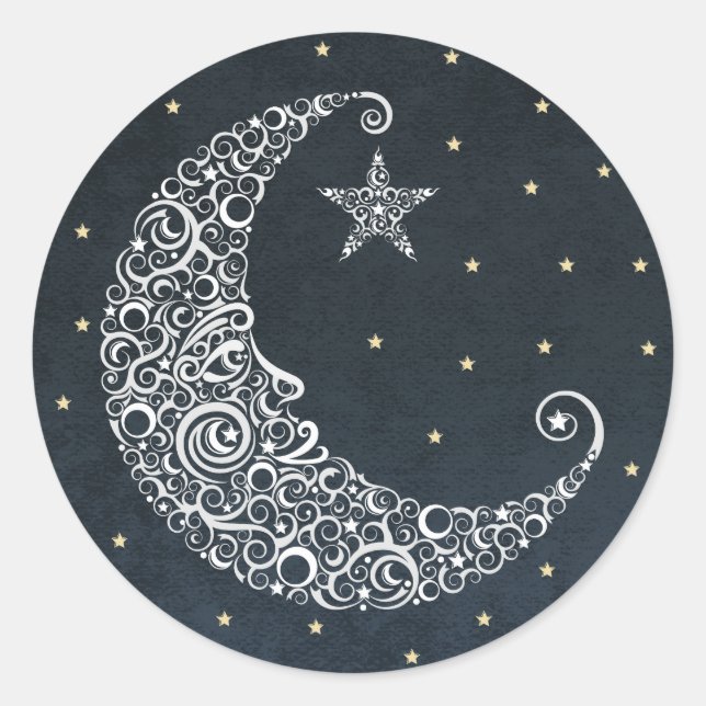 Redonda Pegatina de la luna (Anverso)