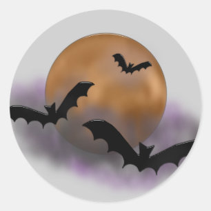 Redonda Pegatina de la luna de Halloween