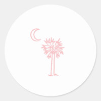 Pegatina de la Luna de Palmetto Rosa