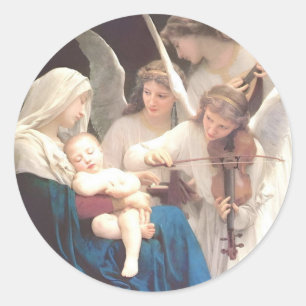 Redonda Pegatina de la Madonna y el Niño