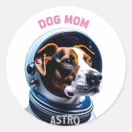 Redonda Pegatina de la madre del perro