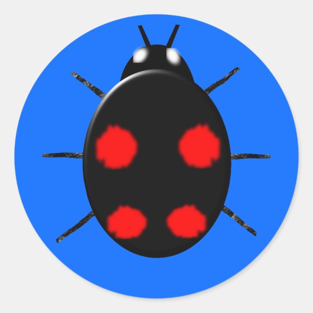 Redonda Pegatina de la mariquita del Harlequin (Anverso)