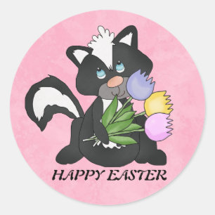 Redonda Pegatina de la mofeta de Pascua