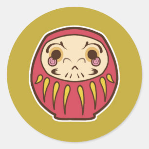 Redonda Pegatina de la muñeca de Daruma