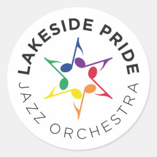 Redonda Pegatina de la orquesta de jazz