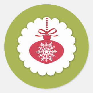 Redonda Pegatina de la pelota de ornamentos de Navidad