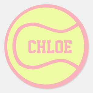 Redonda Pegatina de la pelota de tenis - ¡Personalizar!