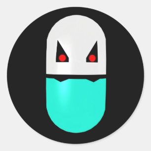 Redonda Pegatina de la píldora paródica de Vampire Prozac 