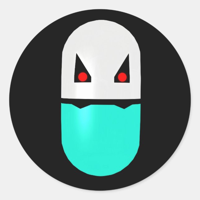 Redonda Pegatina de la píldora paródica de Vampire Prozac  (Anverso)