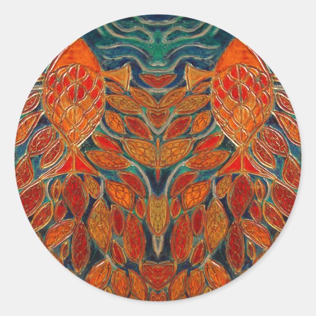 Redonda pegatina de la pintura (Anverso)