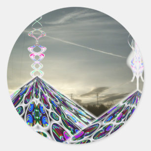 Redonda pegatina de la Pirámide Maya 2012