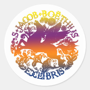 Redonda Pegatina de la placa de cuaderno alado