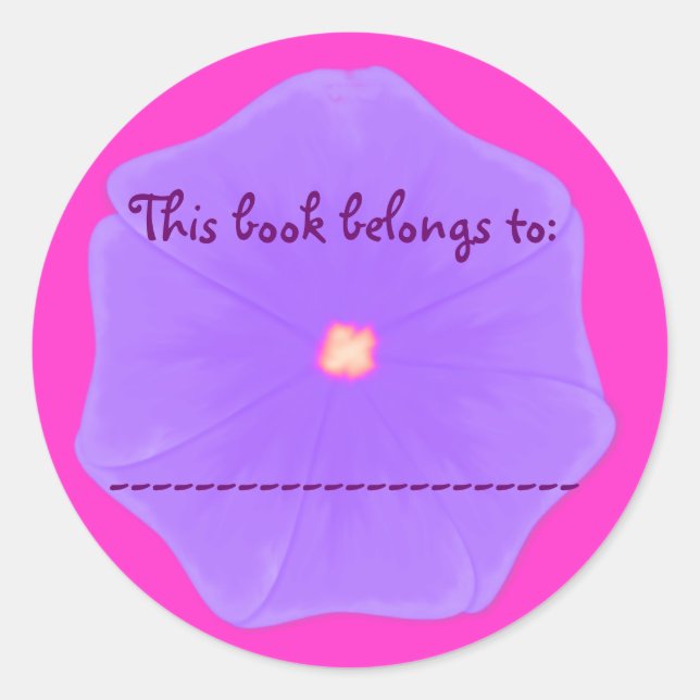 Redonda Pegatina de la placa del libro (Lilac Pansy) (Anverso)