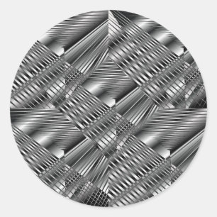 Redonda Pegatina de la plata metalizada