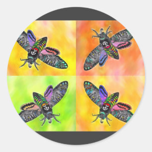 Redonda Pegatina de la polilla 4 del gótico