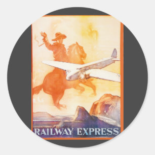 Redonda Pegatina de la Railway Express Agency 1935