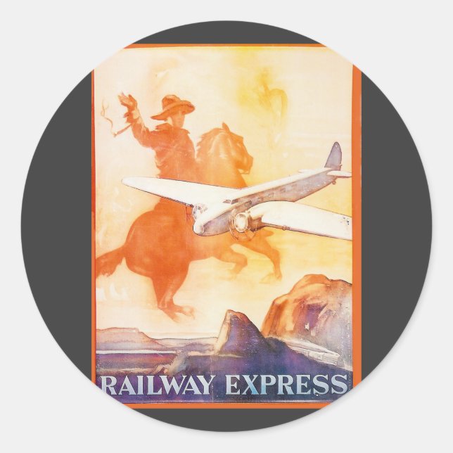 Redonda Pegatina de la Railway Express Agency 1935 (Anverso)