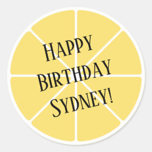 Redonda Pegatina de la rebanada del limón