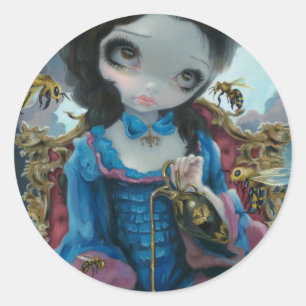 Redonda pegatina de la Reina de las Abejas