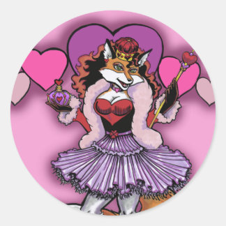 Redonda Pegatina de la Reina de los Corazones