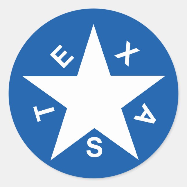 Redonda Pegatina De La República De Texas (Anverso)