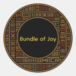 Redonda Pegatina de la Ronda Baby Shower African Gold Kent