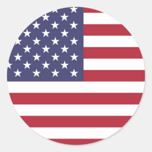Redonda Pegatina de la Ronda Bandera de Estados Unidos