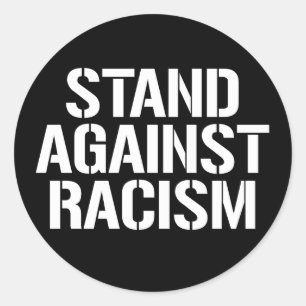 Redonda Pegatina de la ronda clásica contra el racismo