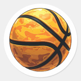 Redonda Pegatina DE LA RONDA CLÁSICA DE BASKETBALL
