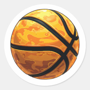 Redonda Pegatina DE LA RONDA CLÁSICA DE BASKETBALL